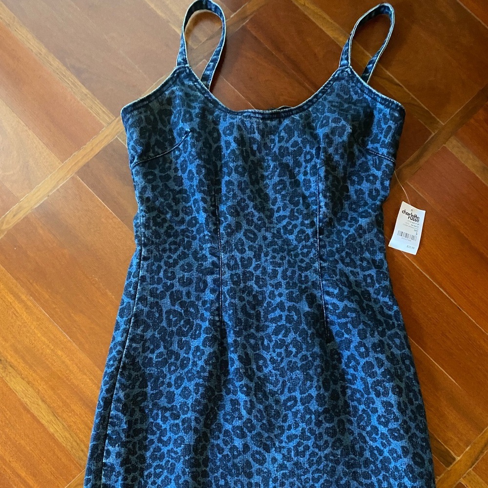 Charlotte Russe Leopard Denim Dress